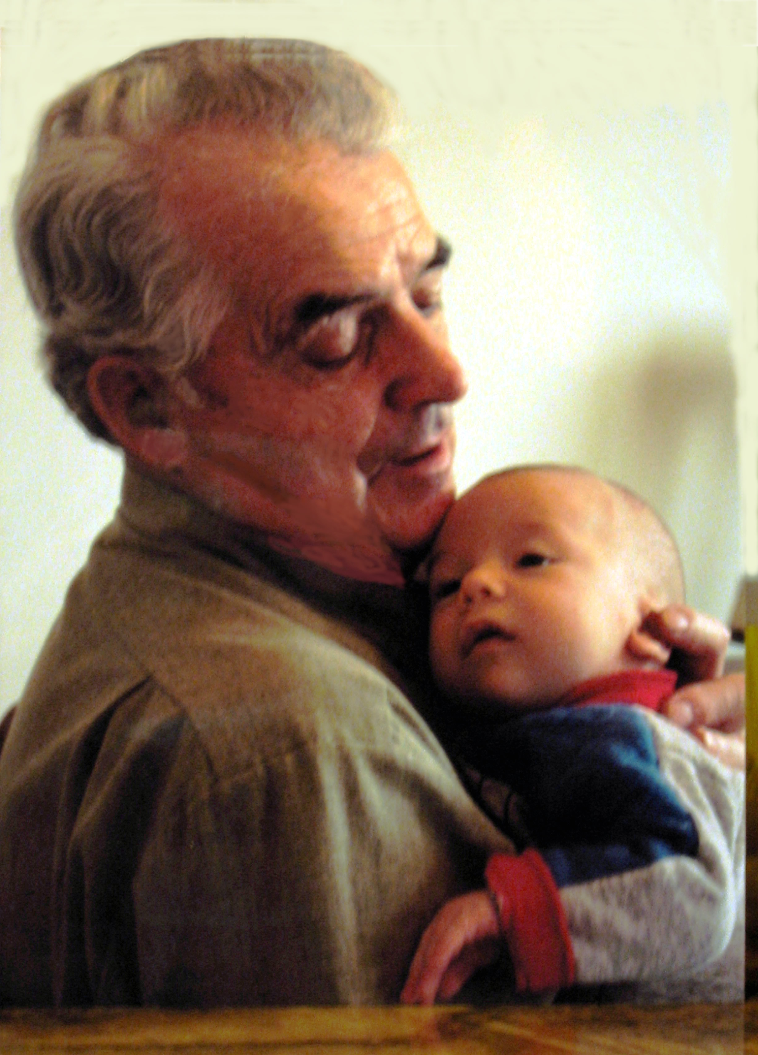 Walter holding his grandson