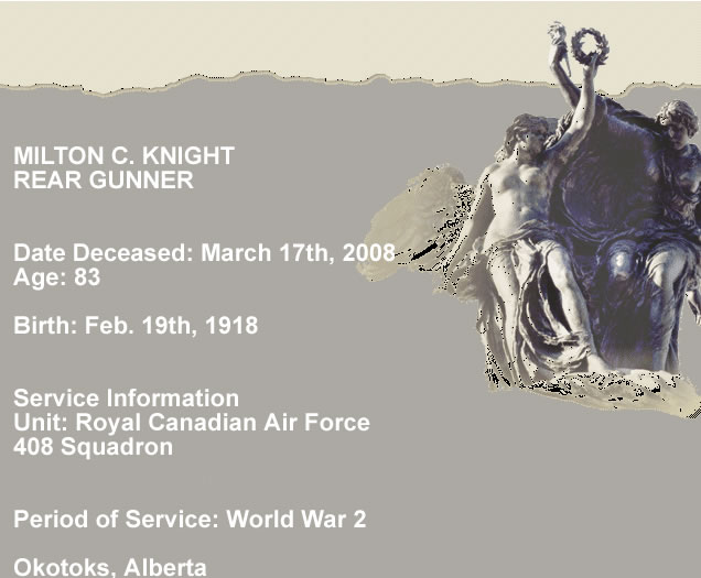 Milton C. Knight RCAF WW2 Rear Gunner