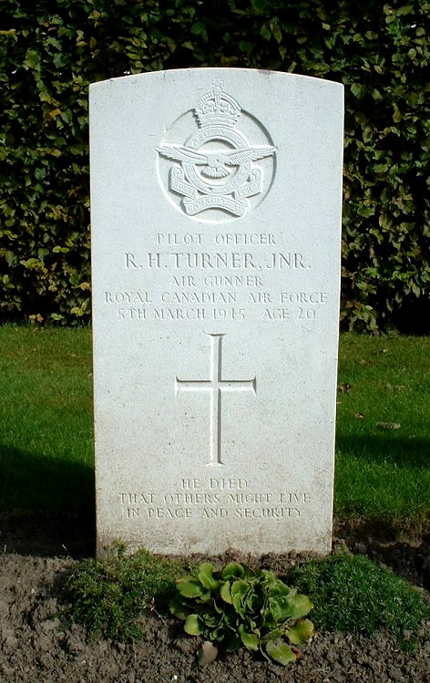 P/O R. Turner grave marker Harrogate(Stonefall) UK